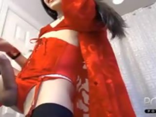 Red lingerie femboy huge pénis online